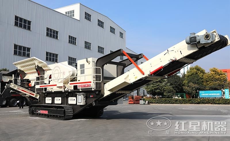 履帶移動式小型石頭破碎機，環保安全