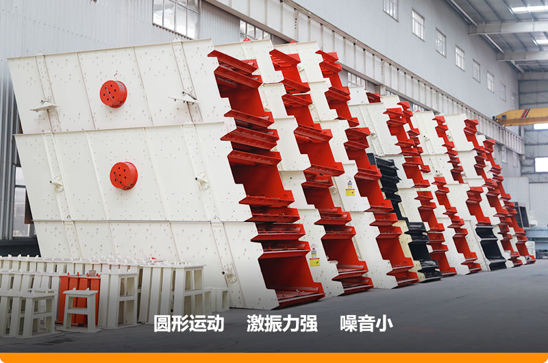 圓振動篩，篩孔尺寸為5-80mm，處理能力32-276t/h