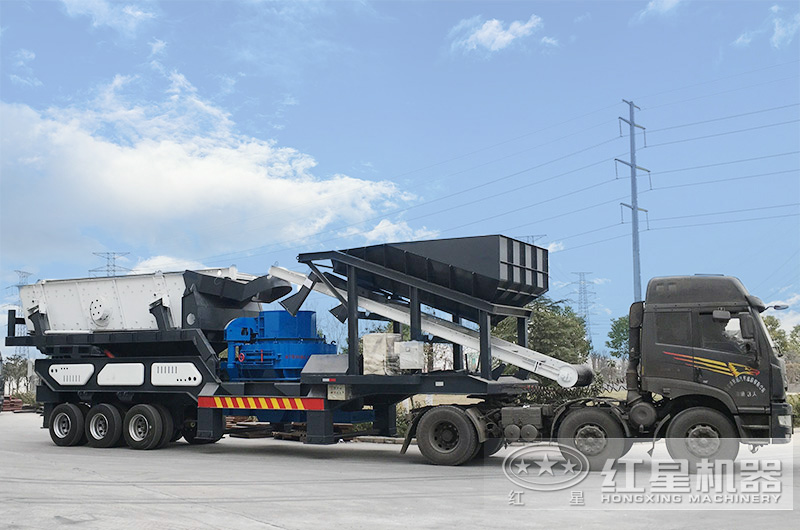 輪胎式移動車載打砂機，車頭拉著走，輕松上路安裝便捷