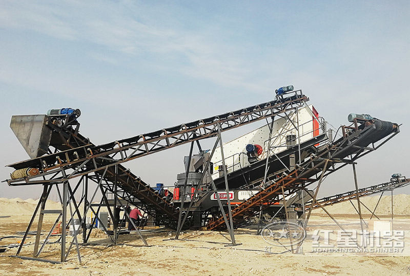 輪胎圓錐移動破碎機現場，單機作業，效能高節能