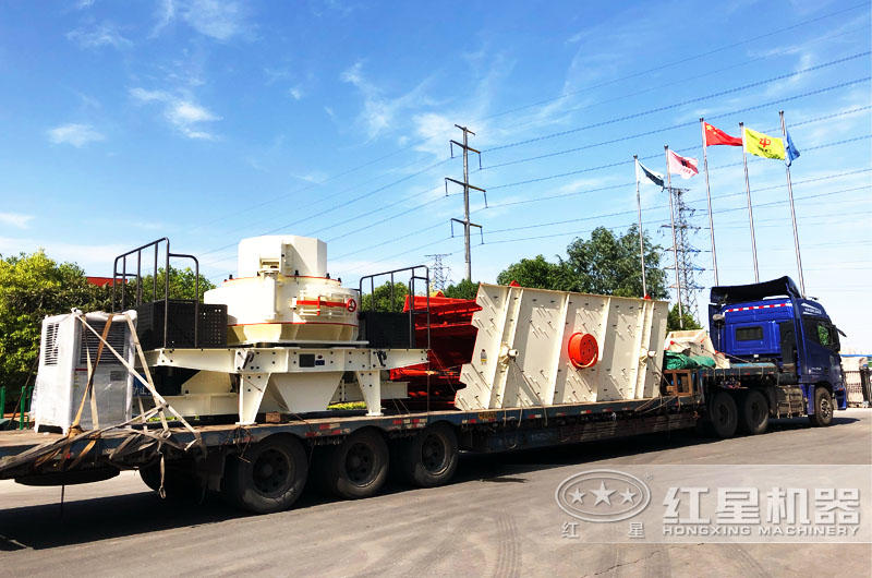專車運輸，提供全套大理石廢料制砂機設備