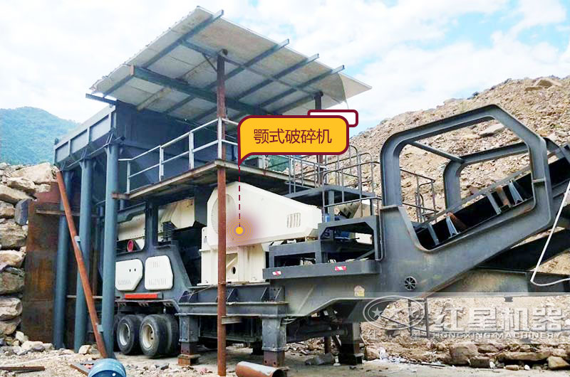 輪胎式移動鄂式破碎機生產現場，投資少收益好